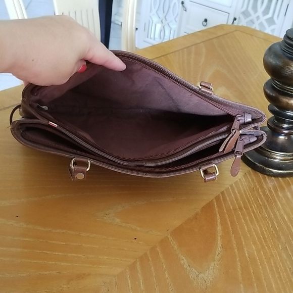 Vintage brown faux suede bag - Picture 3 of 4